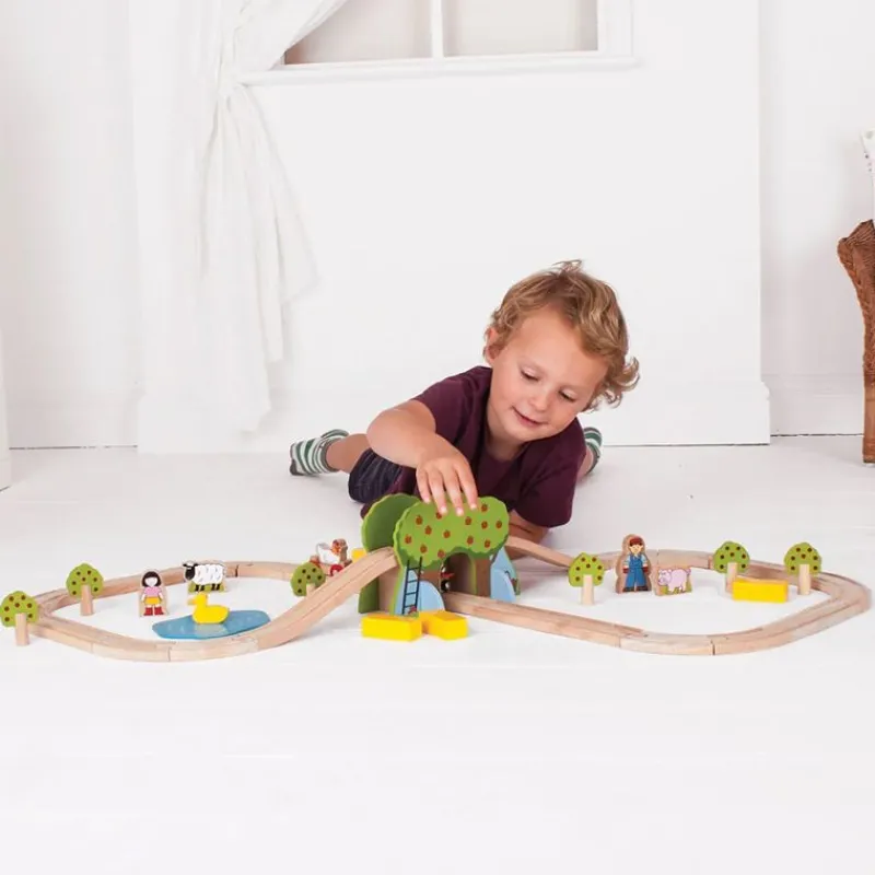 Bigjigs Toys Juego De Tren De Granja - ^ Rutas Del Tren Brio