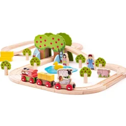 Bigjigs Toys Juego De Tren De Granja - ^ Rutas Del Tren Brio
