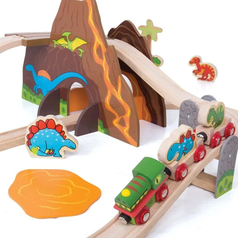 Bigjigs Toys Juego De Tren Dinosaurio - ^ Rutas Del Tren Brio