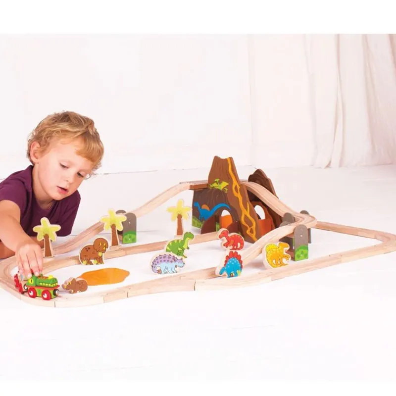 Bigjigs Toys Juego De Tren Dinosaurio - ^ Rutas Del Tren Brio