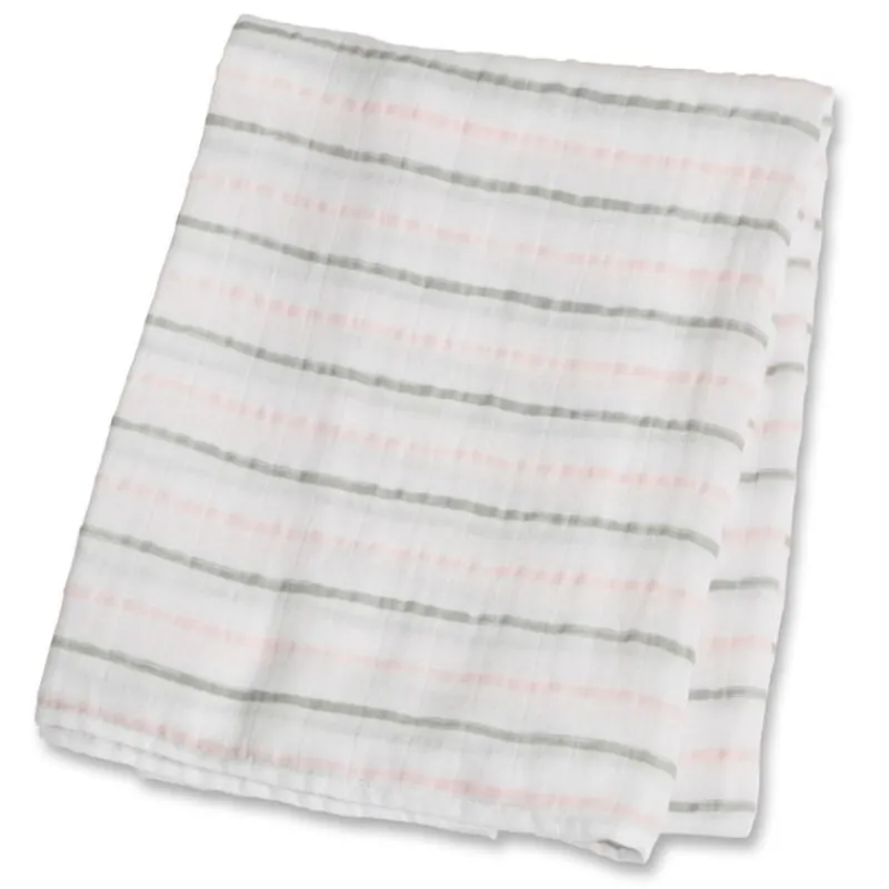 Lulujo Lange Mousseline - Rayures Roses - ^ Mantas Y Pañales