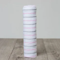 Lulujo Lange Mousseline - Rayures Roses - ^ Mantas Y Pañales