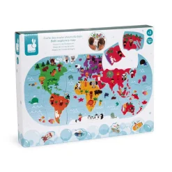Janod Mapa De Rompecabezas De Los Exploradores Del Baño - ^ Puzzles De 20 A 48 Piezas