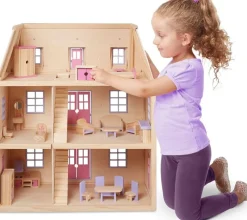 Melissa & Doug Melissa And Doug Casa De Muñecas Amueblada De Madera^ Casas De Muñecas