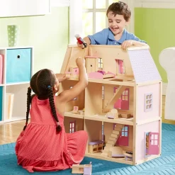 Melissa & Doug Melissa And Doug Casa De Muñecas Amueblada De Madera^ Casas De Muñecas