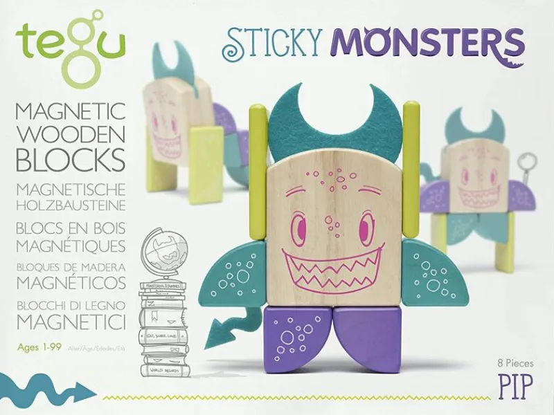 Tegu Monstruos Pegajosos Pip - ^ Imanes, Libros Magnéticos Y Juegos Magnéticos