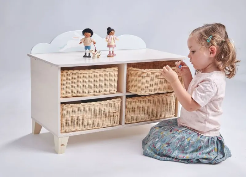 Tender Leaf Toys Mueble De Almacenamiento Infantil Con Cestas De Mimbre - ^ Cajas De Juguetes Y Muebles De Almacenamiento