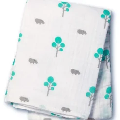 Lulujo Muselina Larga - Aqua Hippo - ^ Mantas Y Pañales