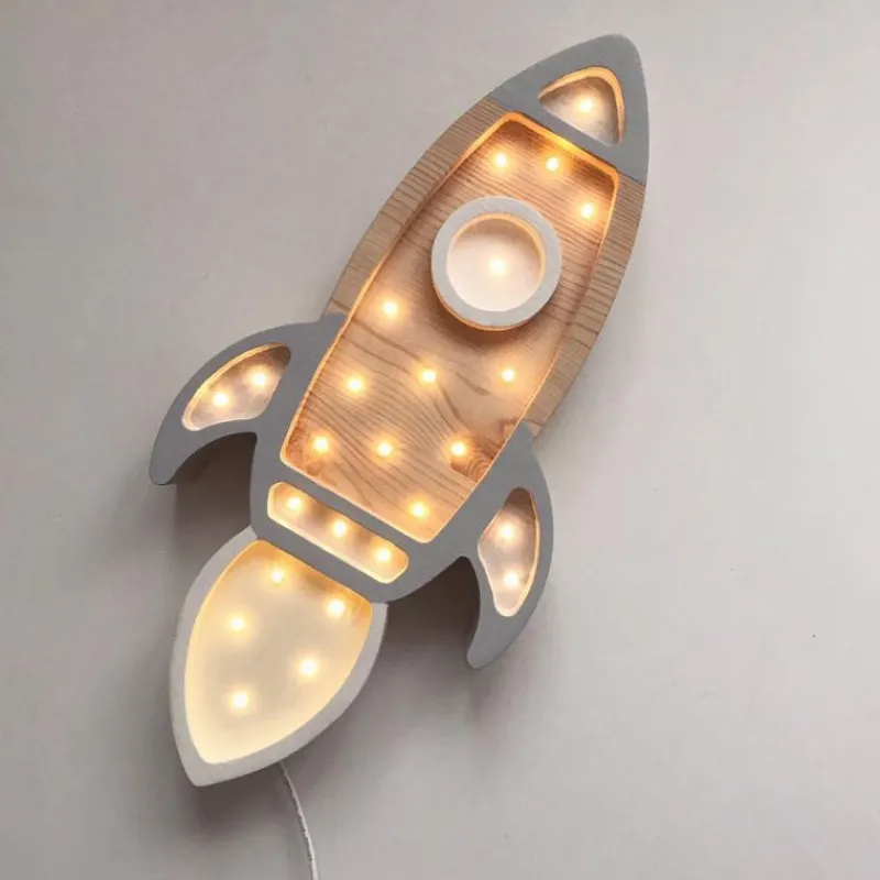 Little Lights Nightlight Rocket Gris Claro - ^ Linternas Y Lámparas De Noche