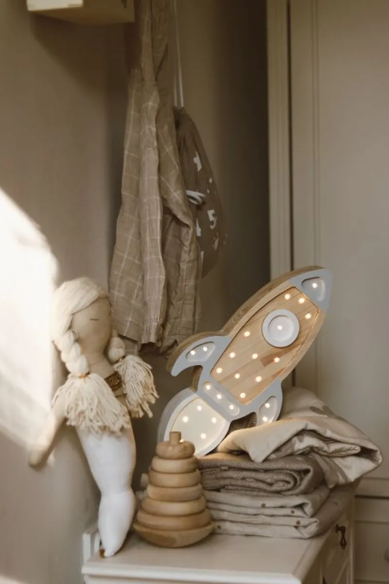 Little Lights Nightlight Rocket Gris Claro - ^ Linternas Y Lámparas De Noche