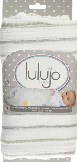 Lulujo Pañales De Muselina - Rayures Grises - ^ Mantas Y Pañales