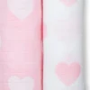 Lulujo Pack 2 Pañales - Coeurs Roses - ^ Mantas Y Pañales