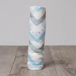 Lulujo Panal De Bambu - Chevron Bleu - ^ Mantas Y Pañales