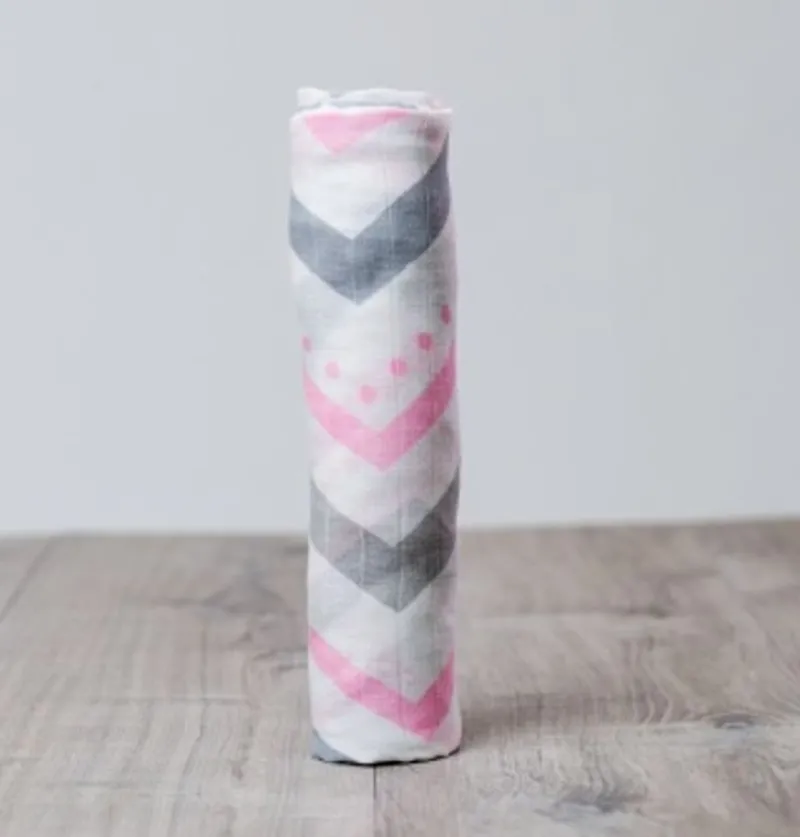 Lulujo Panal De Bambu - Rosa Chevron - ^ Mantas Y Pañales