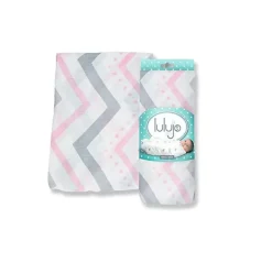 Lulujo Panal De Bambu - Rosa Chevron - ^ Mantas Y Pañales