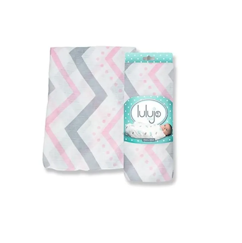 Lulujo Panal De Bambu - Rosa Chevron - ^ Mantas Y Pañales