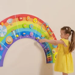 Viga Toys Panel De Actividades De La Pared Del Arcoiris - ^ Juguetes Para El Aprendizaje Temprano Y La Motricidad