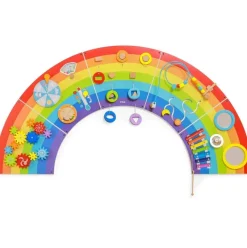 Viga Toys Panel De Actividades De La Pared Del Arcoiris - ^ Juguetes Para El Aprendizaje Temprano Y La Motricidad