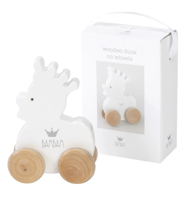 Bambam Pato De Madera Con Ruedas - ^ Juguetes Que Tiran Y Empujan