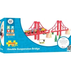 Bigjigs Toys Puente Colgante Doble - ^ Estaciones De Ferrocarril, Puentes Y Edificios De La Brio