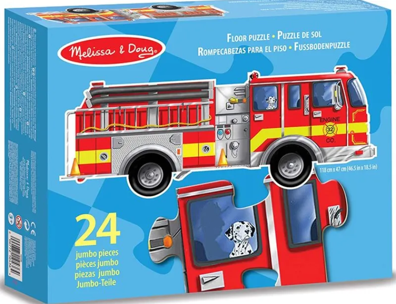 Melissa & Doug Puzzle Del Camion De Bomberos Gigante - ^ Puzzles De 20 A 48 Piezas