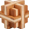 Fridolin Rompecabezas De Bambu De Doble Cruz - ^ Puzzles Y Rompecabezas