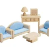 Plan Toys Salon De Madera Natural - ^ Accesorios Para Casas De Muñecas