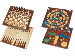 Cayro Set De 5 Juegos - ^ Ajedrez, Damas, Caballitos...