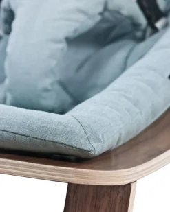Charlie Crane Silla De Bebe Levo En Madera De Nogal - Azul Aruba - ^ Mobiliario De Guarderia