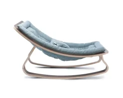 Charlie Crane Silla De Bebe Levo En Madera De Nogal - Azul Aruba - ^ Mobiliario De Guarderia