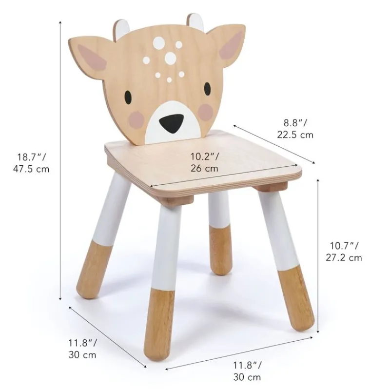 Tender Leaf Toys Silla Infantil De Madera Ciervo De 30 X 30 X 47,5 Cm - ^ Escritorios, Mesas Y Sillas