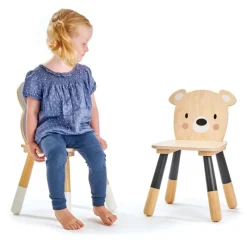 Tender Leaf Toys Silla Infantil De Madera Oso Beige 30 X 30 X 48 Cm - ^ Escritorios, Mesas Y Sillas