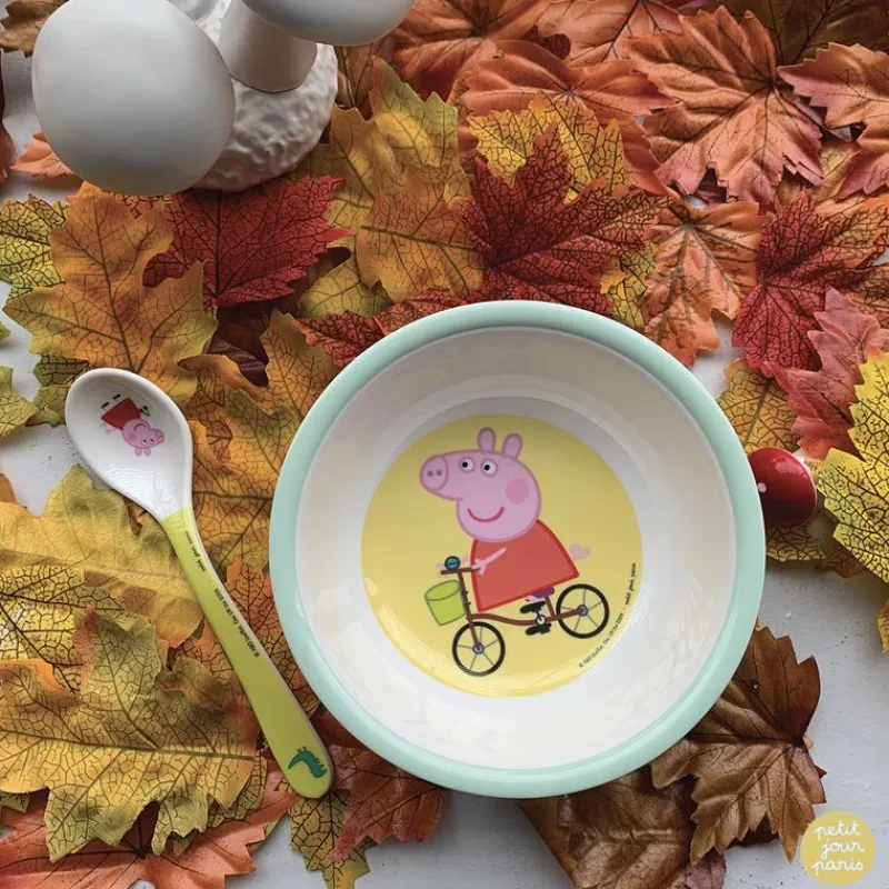 Petit Jour Tazon De Succion Con Cuchara Peppa Pig - ^ Una Mesa