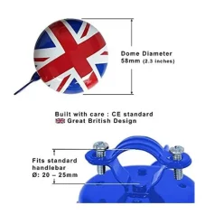 Kiddimoto Timbre De Bicicleta Union Jack - ^ Cascos Y Guantes