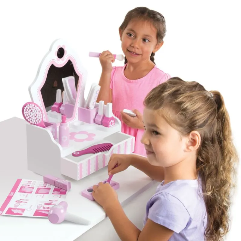 Melissa & Doug Tocador De Madera Con Accesorios - ^ Abalorios Y Joyas