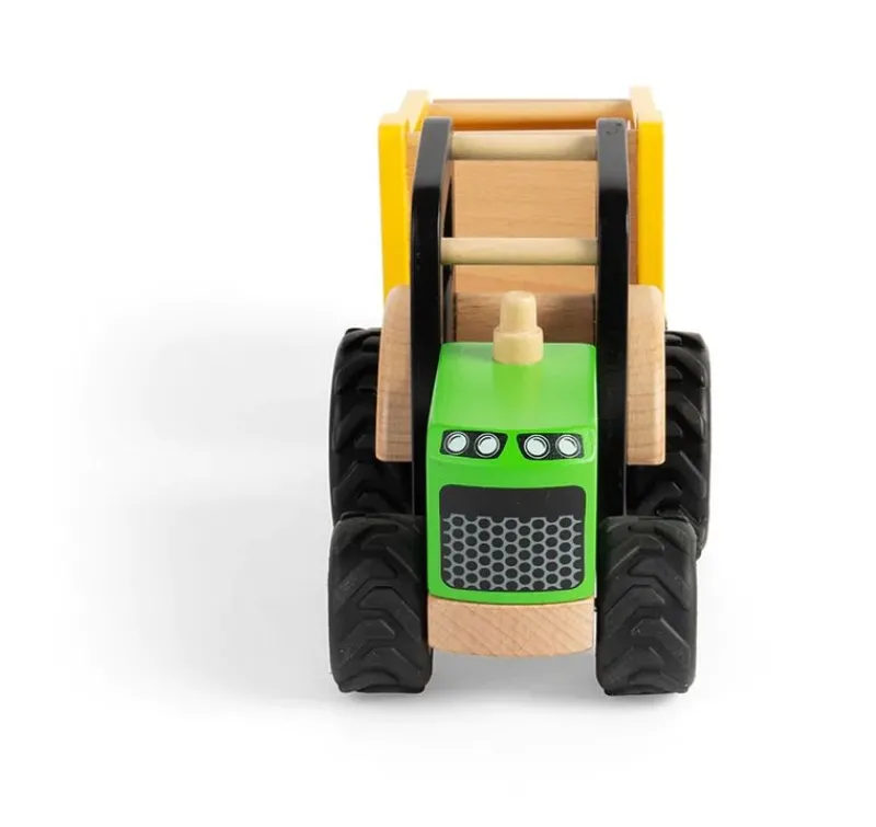 Bigjigs Toys Tractor Y Remolque De Madera - ^ Grúas, Tractores, Aviones...
