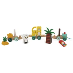 Janod Tren De Actividades Tropical De Arrastre De Madera - ^ Juguetes Que Tiran Y Empujan