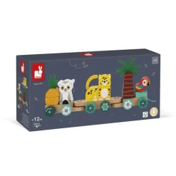 Janod Tren De Actividades Tropical De Arrastre De Madera - ^ Juguetes Que Tiran Y Empujan