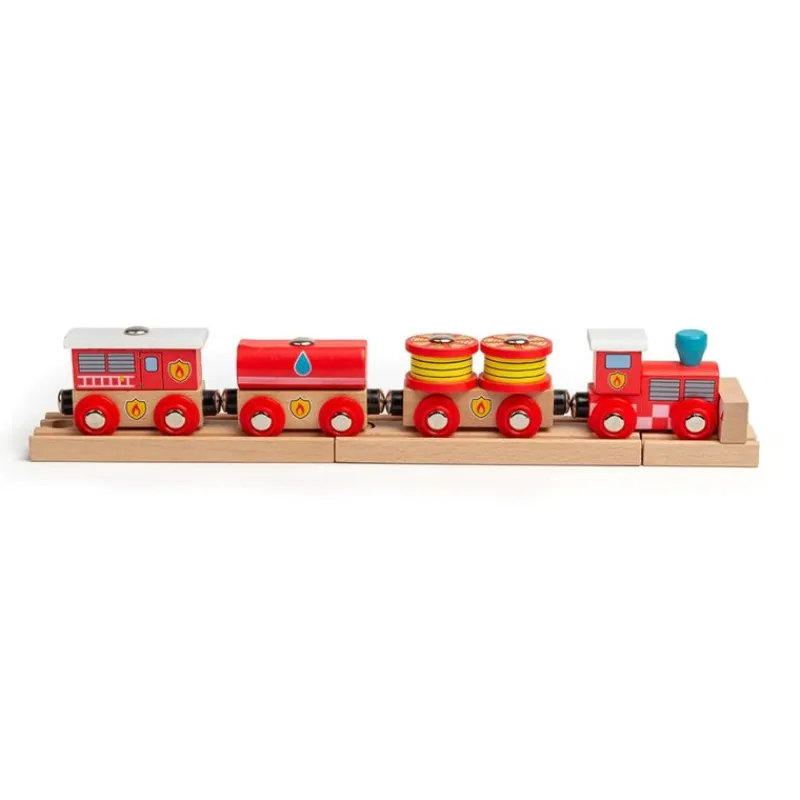 Bigjigs Toys Tren De Rescate De Incendios - ^ Locomotoras, Vagones Y Trenes Brio