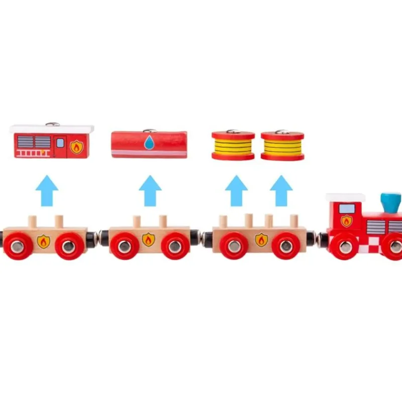 Bigjigs Toys Tren De Rescate De Incendios - ^ Locomotoras, Vagones Y Trenes Brio