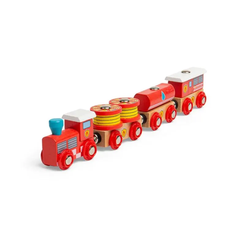 Bigjigs Toys Tren De Rescate De Incendios - ^ Locomotoras, Vagones Y Trenes Brio