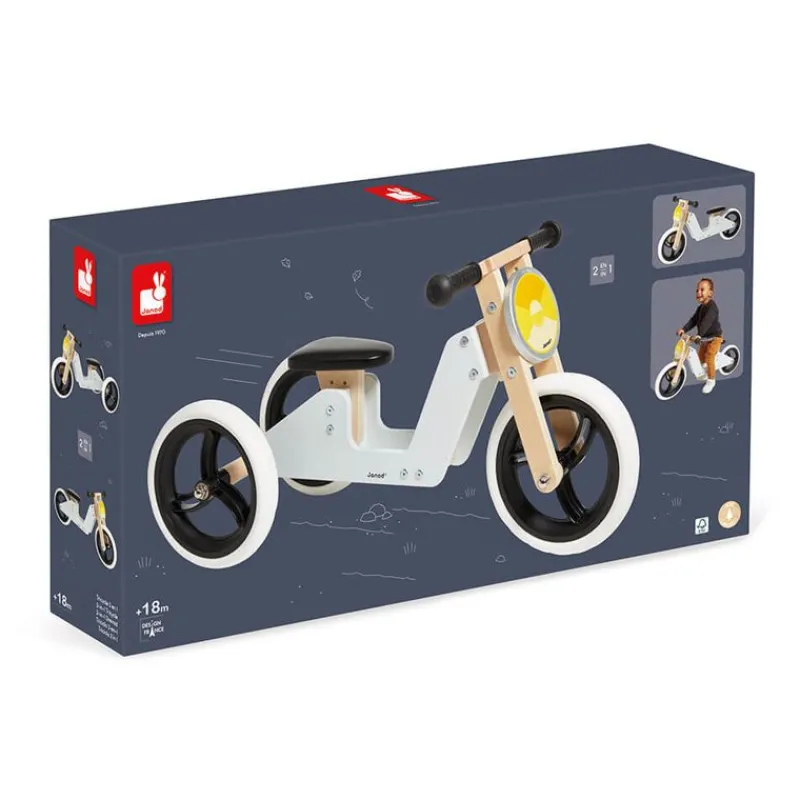 Janod Triciclo De Madera 2 En 1 - ^ Draisiennes Y Bicicletas De Madera