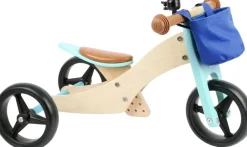 Small foot company Triciclo Sin Pedales 2 En 1 Turquesa - ^ Draisiennes Y Bicicletas De Madera