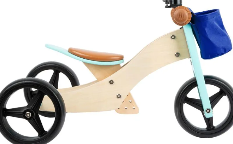 Small foot company Triciclo Sin Pedales 2 En 1 Turquesa - ^ Draisiennes Y Bicicletas De Madera