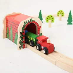 Bigjigs Toys Tunel Ladrillos Rojos - ^ Estaciones De Ferrocarril, Puentes Y Edificios De La Brio