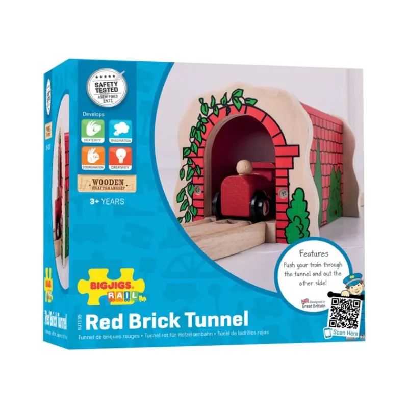Bigjigs Toys Tunel Ladrillos Rojos - ^ Estaciones De Ferrocarril, Puentes Y Edificios De La Brio